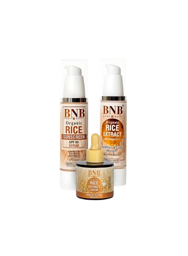 بي ان بي مجموعة بي إن بي راديانت رايس الثلاثية - واقي الشمس، سيروم وكريم