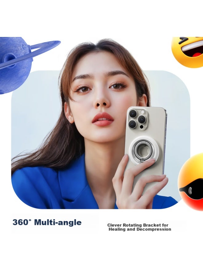 Shengwei [pro Version] Double-ring Phone Stand, Donut-shaped Magsafe Magnetic Ring Holder, 360-degree Rotatable, Foldable, For Apple 17 Pro Ipad, Desktop Portable - Image 3