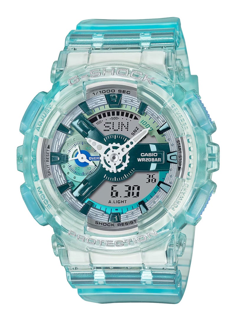 Casio G-Shock Analog Digital  Light Blue Multicolor Dial Quartz GMA-S110VW-2ADR Women's Watch - Image 1