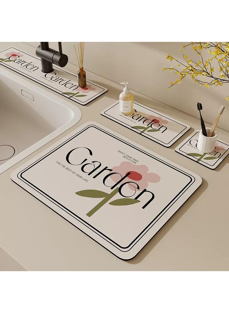 عام مجموعة من 4 الكرتون حوض غسيل المياه ماصة حصيرة الحمام أعلى الجدول صنبور المياه استنزاف حصيرة حوض غسيل بالوعة دياتوم مكافحة سبلاش كوستر - Image 1