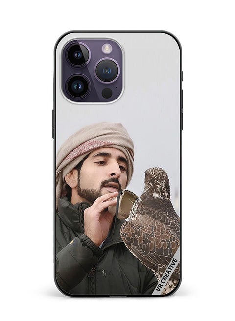 Protective Case Cover For Apple iPhone 15 Pro Max Sheikh Hamdan Loving His Eagle Design Multicolour