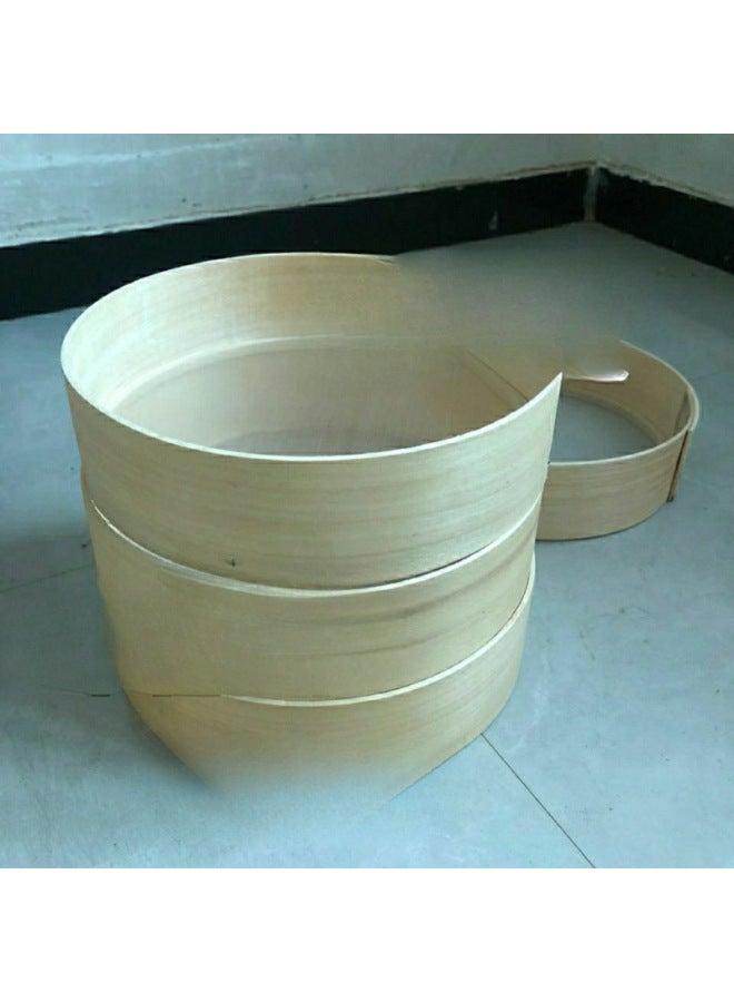 Handmade Wooden Sieve Flour Sieve Ultra-fine Baking 60 Mesh Household Nile Sieve Kitchen Flour Basket Traditional Chinese Medicine Flour Sieve Wooden Radish-Specifications:Diameter 30cm 60 Mesh - Image 2