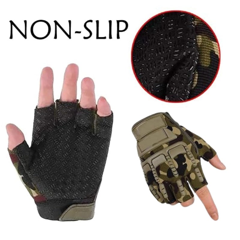 Adroitz AdrotiZ Biker Gloves for Men and Women - Hard Shell Knuckle Protection, Comfortable Half Finger Design, Style with Rubber, Non-Slip Grip, Durable Padding, Perfect for Riding, Hiking, and Travel - Image 5