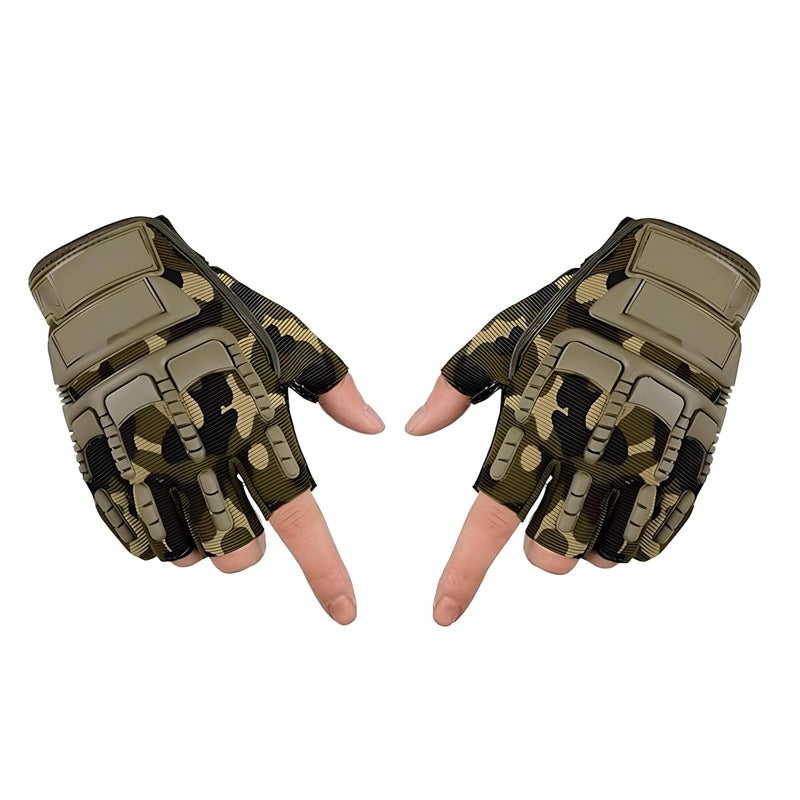 Adroitz AdrotiZ Biker Gloves for Men and Women - Hard Shell Knuckle Protection, Comfortable Half Finger Design, Style with Rubber, Non-Slip Grip, Durable Padding, Perfect for Riding, Hiking, and Travel - Image 3