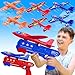 LJZJ 6 Pack Airplane Launcher Toys 2 Flight Modes LED Foam Glider Catapult Plane Outdoor Flying Toy for Kids Birthday Gifts for Boy Girl 4 5 6 7 8 9 10 11 12 Year Old BDay Party Supplies - Image 2
