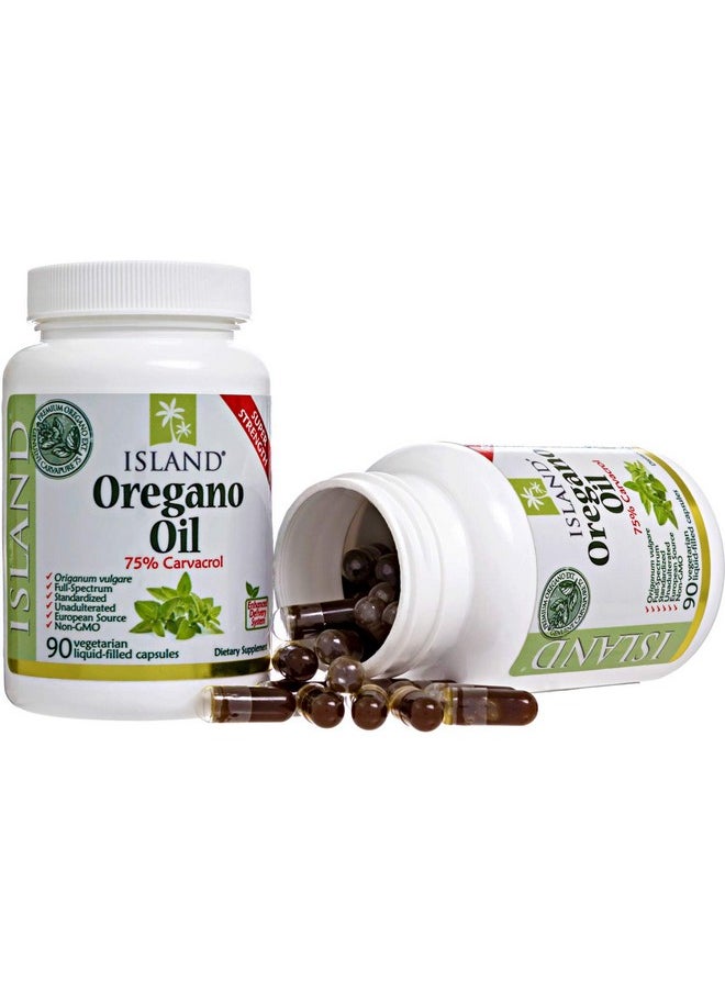 Island Nutrition - Oregano Oil Capsules Liquidfilled Superstrength Immune Support Organic Ingredients 75% Carvacrol Grown In Spain Oil Of Oregano Capsules With Enhanced Delivery (90 Count) - Image 1