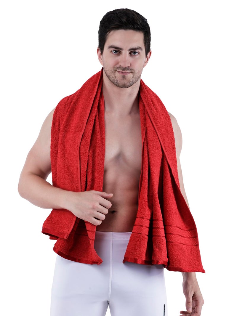 Dollar Bath Towel Cotton Soft, Large Size, 100% Cotton Towel - Highly Absorbent Size (75 X 150 Cm) for Men's and Women's 1 Piece Bath Towel (Bright Red) - Image 5