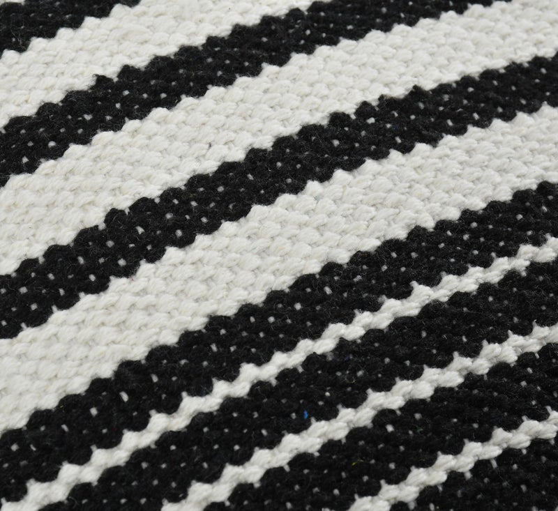 TIB Premium Boho Decorative Throw Cushion Covers, 16 x 16 cm, Set of 2, Cotton. (Black Stripes) - Image 3