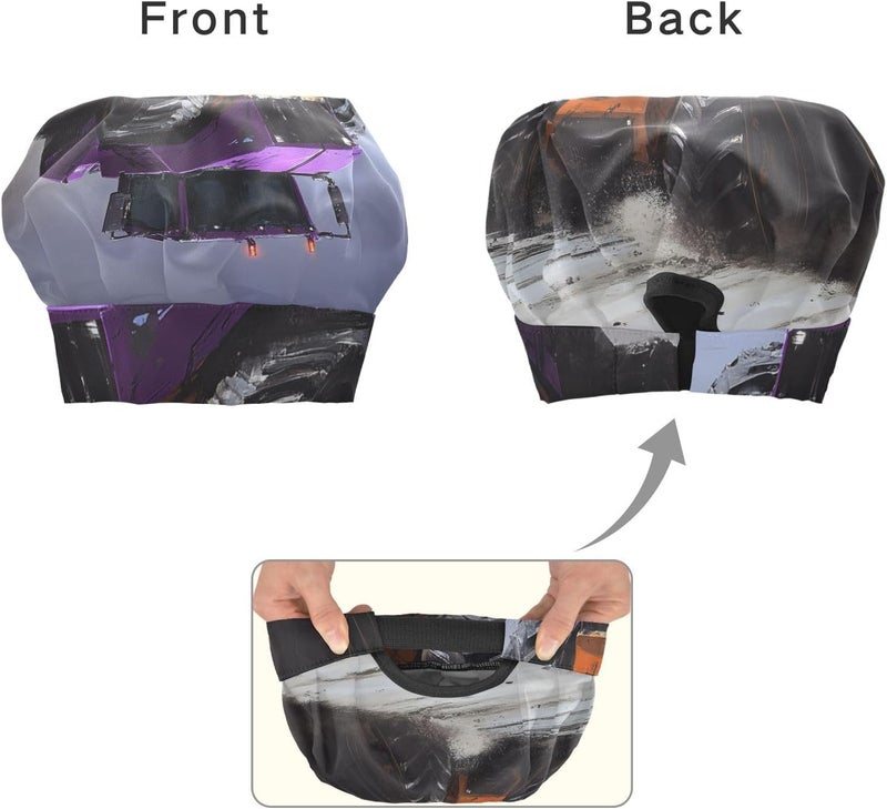 KLL kids Apron Chef Hat Set Comfy Purple Bulldozer Cooking Kitchen Children Aprons with Pockets for Children 3-12 Years Old - Image 2