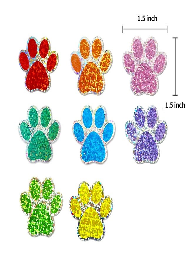 Yeachlaing Paw Print Stickers, 1.5" Holographic Shiny Bear Paw Stickers with Perforation Line (500PCS, Multicolor) - Image 2