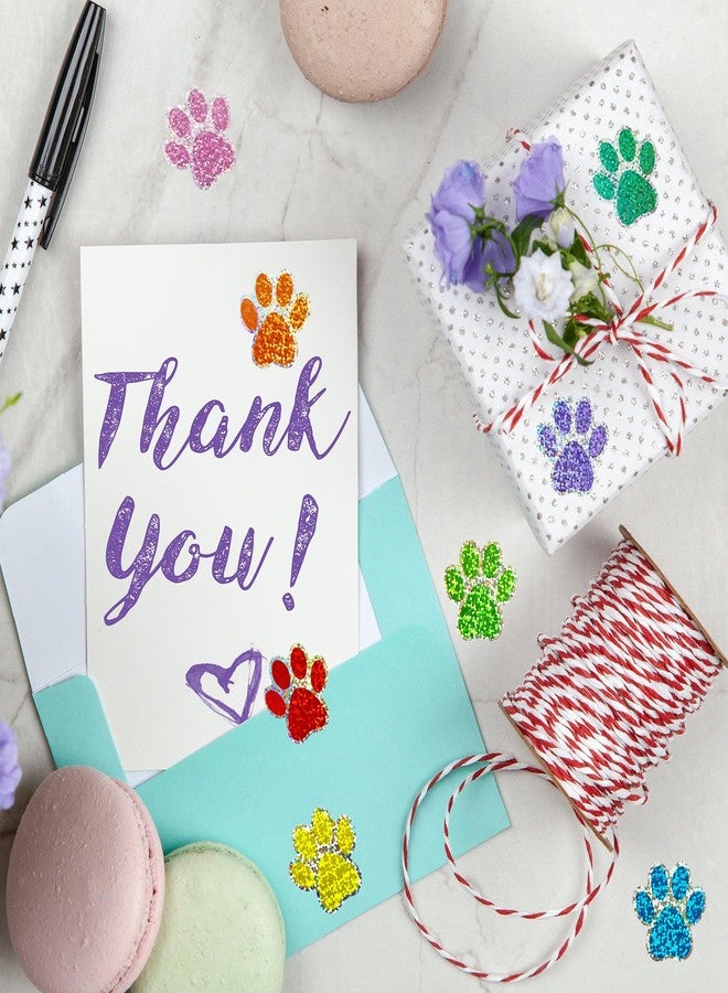Yeachlaing Paw Print Stickers, 1.5" Holographic Shiny Bear Paw Stickers with Perforation Line (500PCS, Multicolor) - Image 4