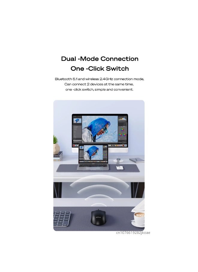 mblue M205 Dual Mode Wireless 2.4Ghz , Bluetooth 5.1 Mouse - 1200 DPI - Lightweight 58 Grams  - Image 2