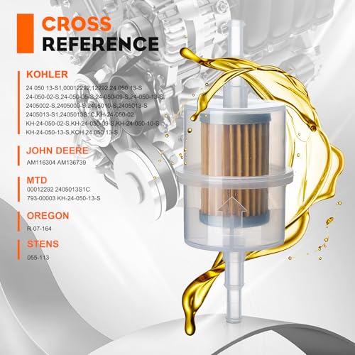 HIPA 24 050 13S Fuel Filter 15 Micron for Kohler CH20S CH25S CH670S CH730S CH750S LH640S LH685S LH690S LH750S LH755S SV720S to SV740S 2Pack - Image 3