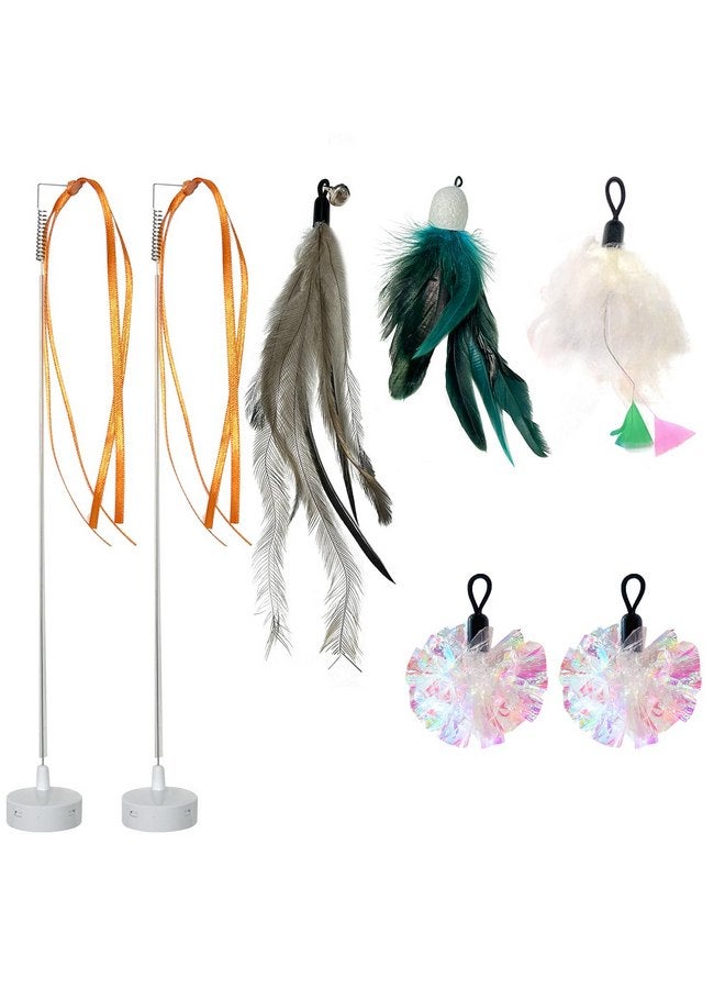 ORSDA 3in1 Interactive Cat Toys Replacement Attachments 7PCS Cat Teaser Toy Refills Cat Wand Attachments - Image 1