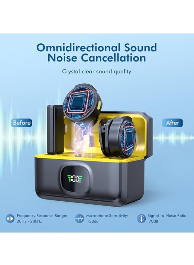 Professional Wireless Lavalier Microphone with Charging Case, 2 Mini Wireless Noise Cancelling Microphones for iPhone iPad, 4 Pickup Modes, Battery Life - Image 4