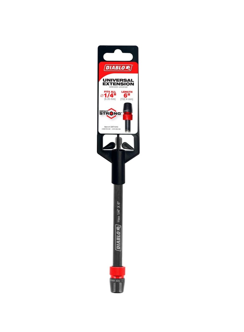 Diablo Universal Extension for Drills - Impact Strong, Quick-Change Feature - 1/4" Hex Shank, 6" Length - Item# DXT1010 - Image 2