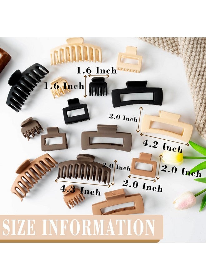 FDBJulyy 16 PCS Large Hair Clips,Claw Clips,FDBJulyy Hair Clips for Women & Girls,4 Styles 4 Colors 16 Pack Strong Hold Matte Claw Hair Clips for Women Thick Hair & Thin Hair, 90's Vintage Claw Clips - Image 2