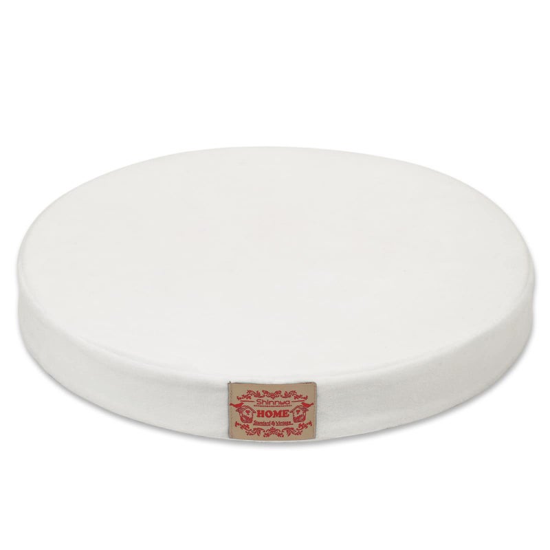 Shinnwa Round Chair Cushion DualLayer Memory Foam Seat Pad Soft Lumbar Support Pillow for Chairs White 16x16x2