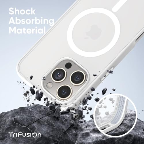 FLOLAB Surtect Tri-Fusion Magnetic for iPhone 16 Pro Case Protective Slim Design Magsafe Compatible Military Grade - White Clear Matte Translucent - Image 3