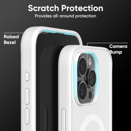FLOLAB Surtect Tri-Fusion Magnetic for iPhone 16 Pro Case Protective Slim Design Magsafe Compatible Military Grade - White Clear Matte Translucent - Image 5