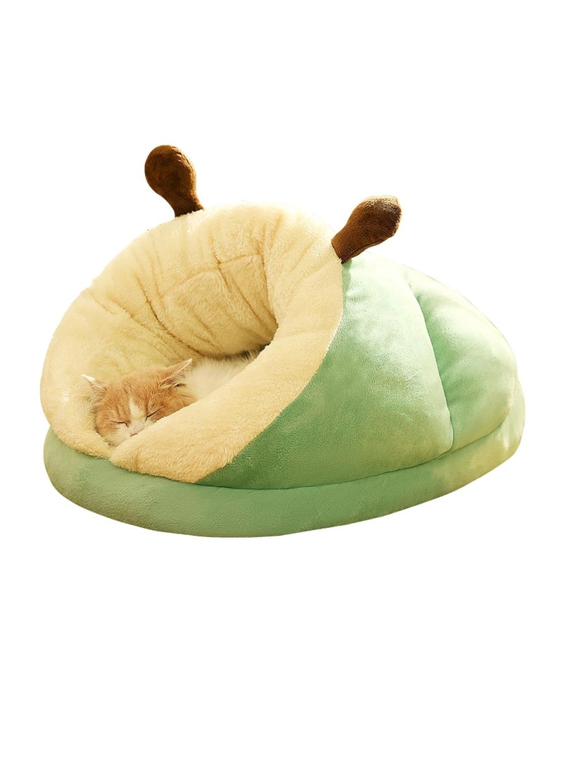 Generic Cat nest winter warm sleeping bag closed special winter slippers cat can drill small quilt nest doghouse cat sleeping mat (avocado green slipper nest) - Image 5
