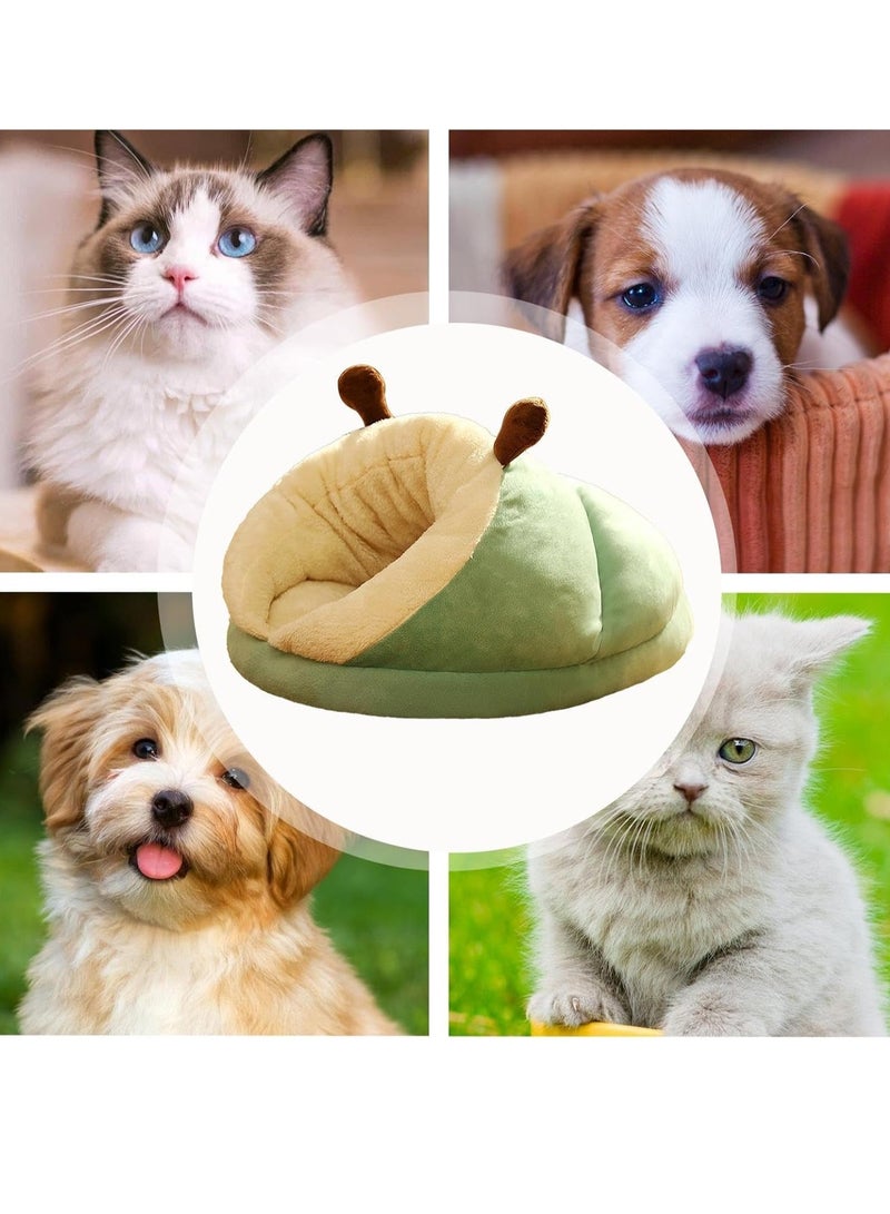 Generic Cat nest winter warm sleeping bag closed special winter slippers cat can drill small quilt nest doghouse cat sleeping mat (avocado green slipper nest) - Image 3