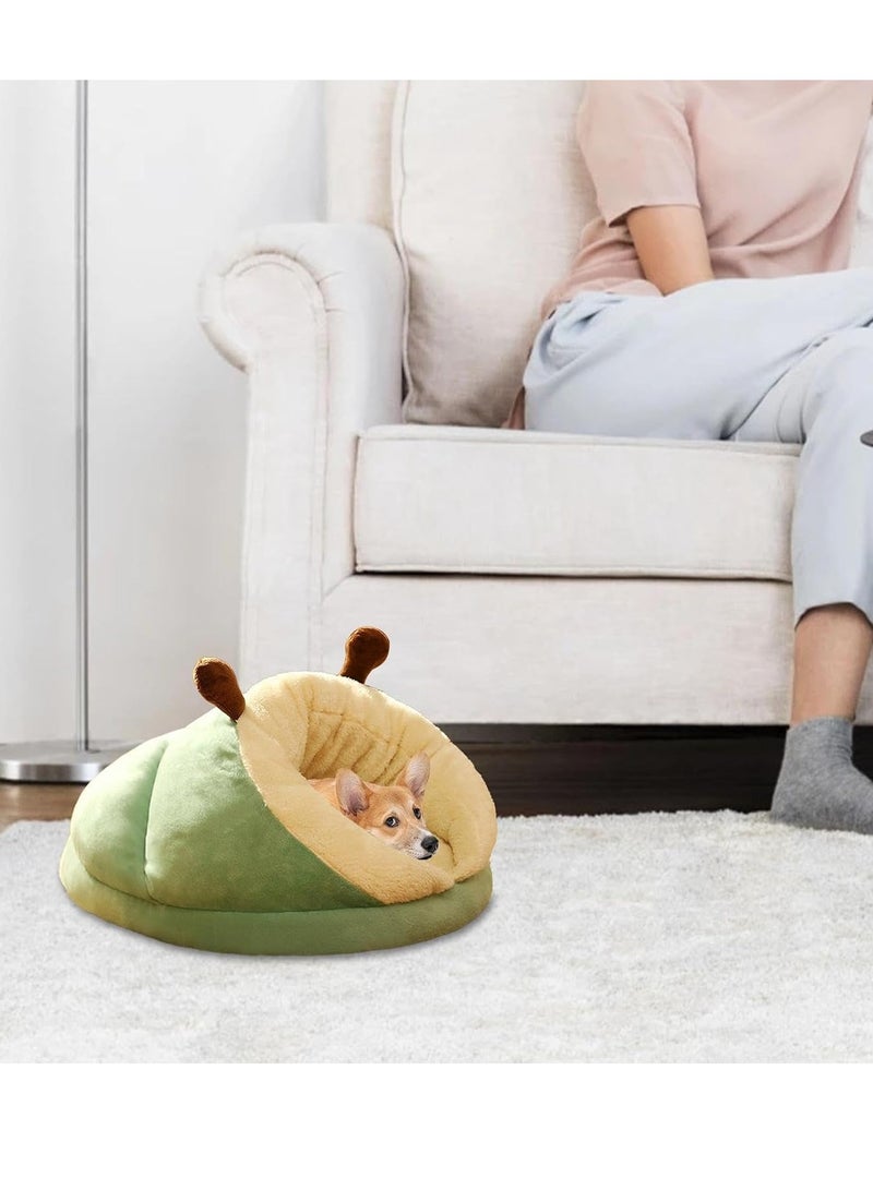 Generic Cat nest winter warm sleeping bag closed special winter slippers cat can drill small quilt nest doghouse cat sleeping mat (avocado green slipper nest) - Image 2