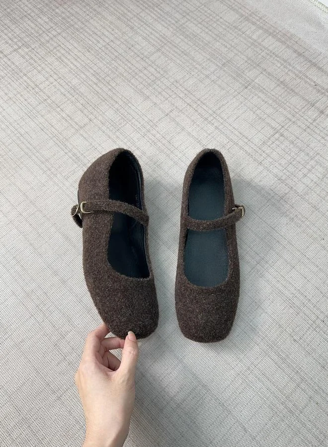 Take Two Women Brown Mary Jane Flats