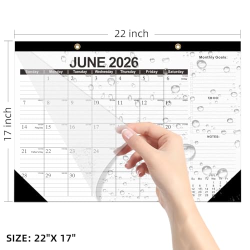 ZTX 2026 Calendar Desk Calendars as Big Deskpad or Large Hanging Wall Planner for Home Classroom School Large Desk Calendar 22"x17"Jan.2026-Jun.2027 - Image 3