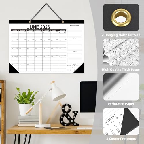 ZTX 2026 Calendar Desk Calendars as Big Deskpad or Large Hanging Wall Planner for Home Classroom School Large Desk Calendar 22"x17"Jan.2026-Jun.2027 - Image 4