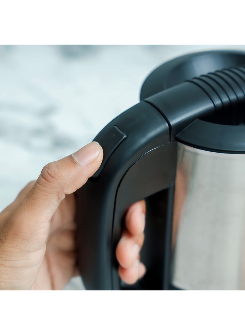 GEEPAS Stainless Steel Travel Electric Kettle with Boil Dry Protection and Automatic Cut-Off 500 ml 1100 W GK175 Silver/Black - Image 5
