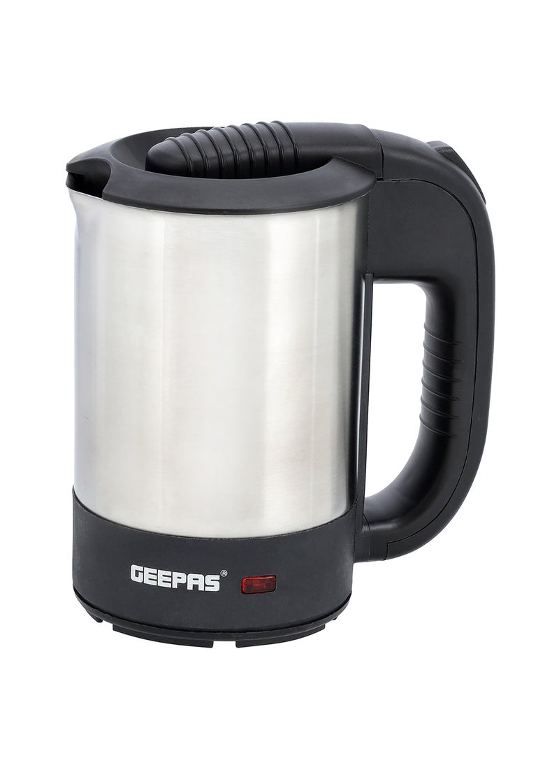 GEEPAS Stainless Steel Travel Electric Kettle with Boil Dry Protection and Automatic Cut-Off 500 ml 1100 W GK175 Silver/Black - Image 1