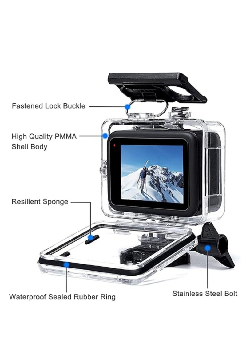 Tanyaz - Waterproof Case for GoPro Hero 12 Hero 11 Hero 10 Hero 9 Black, Underwater Dive Case Housing Shell Supports 60M 196FT Deep Diving Scuba Snorkeling - Image 1