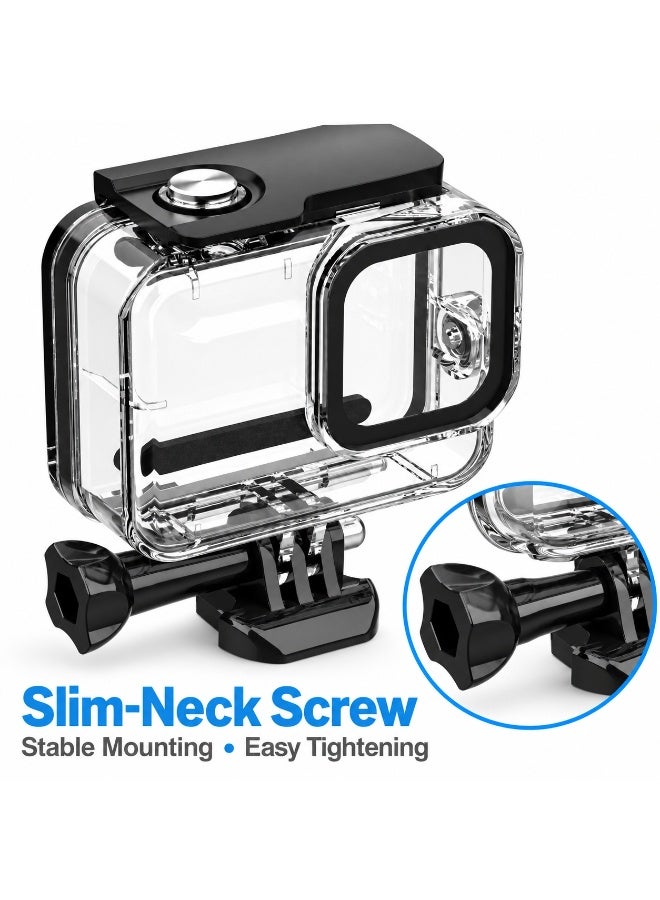 تانياز حافظة حماية مقاومة للماء لكاميرات الحركة GoPro Hero 9 و10 و11 و12 و13 - غطاء شفاف للغوص بتصميم قفل آمن وعدسة عالية الوضوح - ملحق مثالي للتصوير تحت الماء المميزات الرئيسية - Image 2