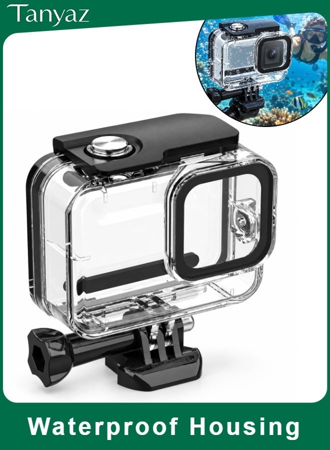 تانياز حافظة حماية مقاومة للماء لكاميرات الحركة GoPro Hero 9 و10 و11 و12 و13 - غطاء شفاف للغوص بتصميم قفل آمن وعدسة عالية الوضوح - ملحق مثالي للتصوير تحت الماء المميزات الرئيسية - Image 1