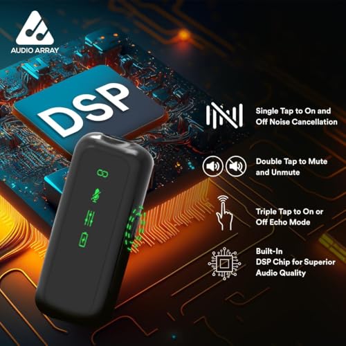 Audio Array AM-W17 Dual Wireless Lapel Mic|in-Built ANC, Plug N Play,Long Battery Life, Ultra-Low Latency,Upto 30M Range|Compatible with iPhone & Android|Vlogging, Streaming, Teaching,YouTube, Black - Image 2