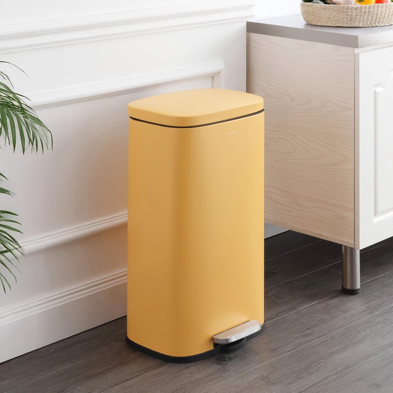 happimess HPM1011L Curtis 8-Gallon Step-Open Trash Can, Daffodil Yellow for Home, Kitchen, Bathroom, Living Room, Office - Image 2