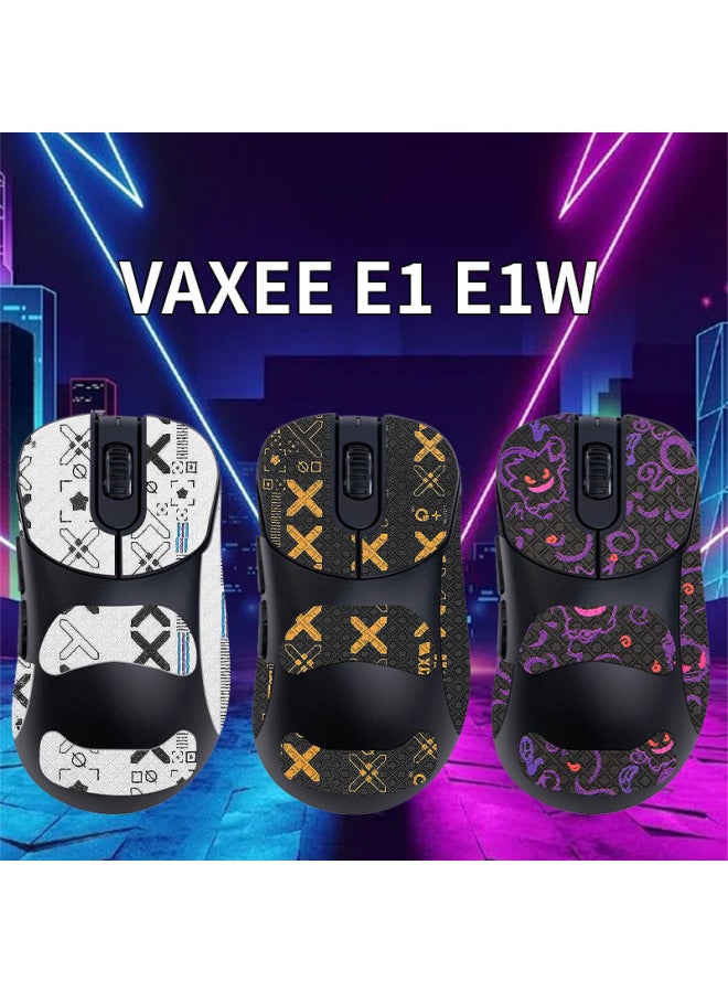 For VAXEE E1 E1W Mouse Anti-slip Sticker Vaxee E1 E1w Sweat-absorbent Protective Sticker Side Skirt Wear-resistant Film-Color:[all Inclusive] Black Printed Mouse Sticker [free Cleaning Cotton]  - Image 2