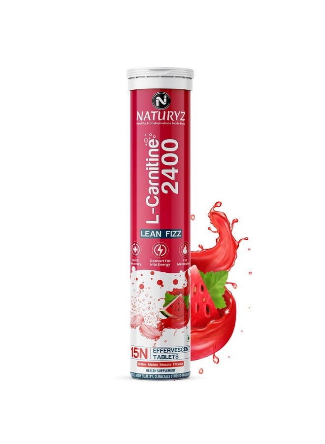 Naturyz L-Carnitine L Tartrate 2400 mg Converts fat into Energy|Energy & Endurance|Performance & Recovery - 15 capsules (Water Melon Masala Flavour), 1 count - Image 1