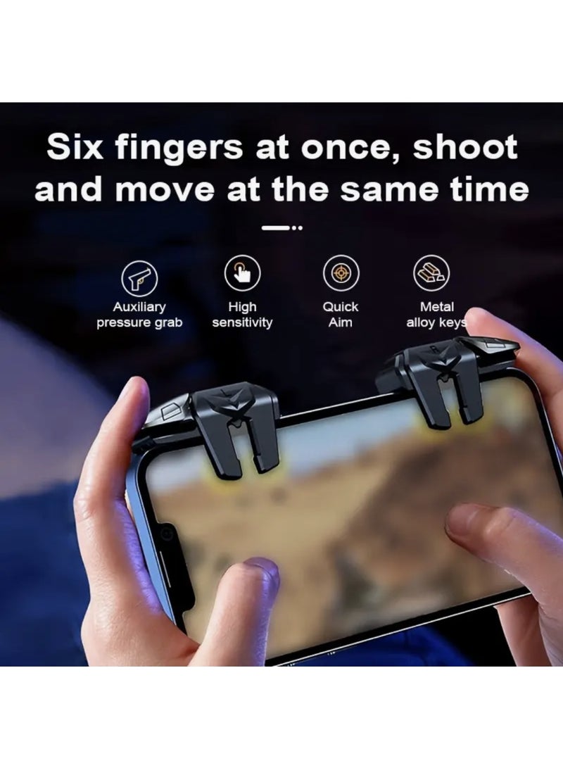 A Pair of Mobile Game Controller Triggers,，4pcs Sweat-Proof Finger Gloves，Additions for Mobile Gaming, Sensitive Finger Triggers for Shooting Target Buttons, Best Birthday And Holiday Gifts for Friends - Image 2