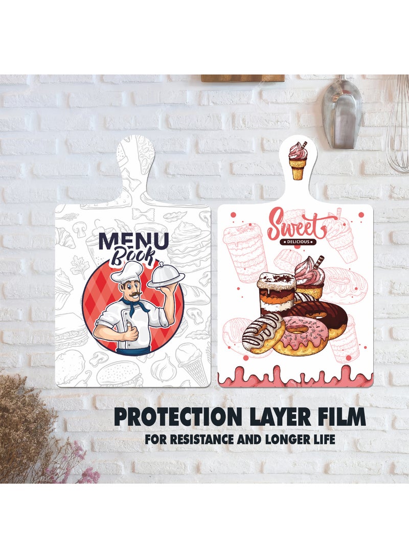 Two-piece wooden wall art set printed with elegant illustrations and protected with a glossy finish. Attached with strong double-sided adhesive for quick installation. Size: 29×18.5 cm. Resistant to dust and daily wear, with long-lasting print quality - Image 3