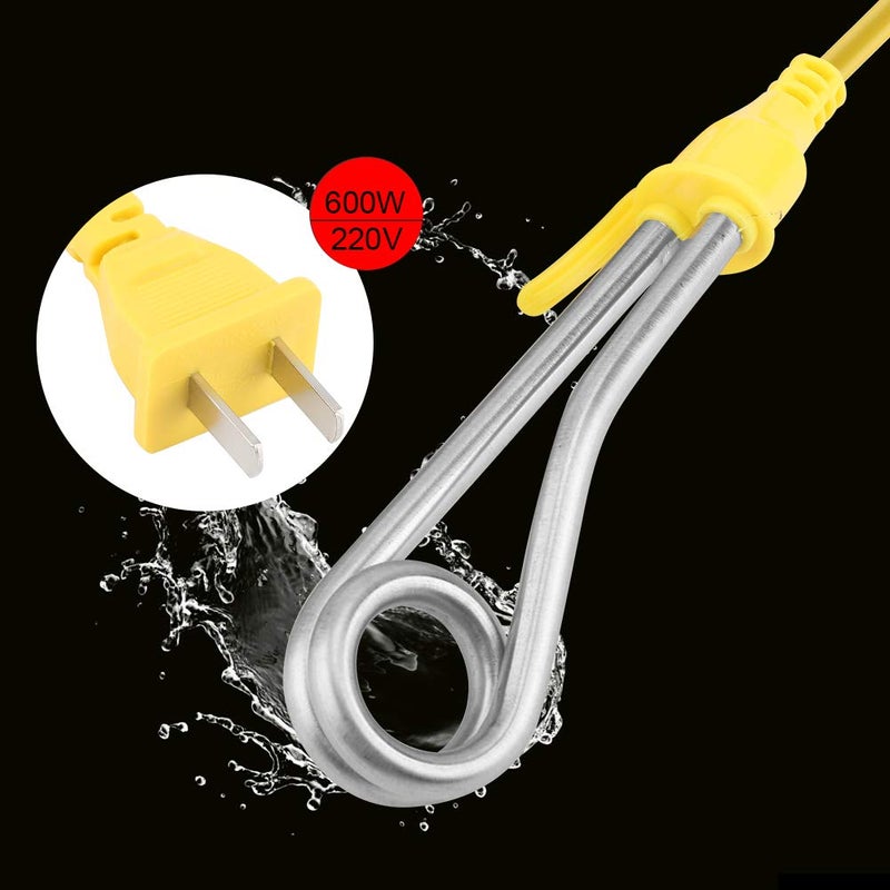 klarako Immersion Water Heater, Electric Heater Element, Mini Boiler Travel Heater Element Water Heater with Stainless Steel, Heating Boiling Coffee Tea Drinking Water for Home Office Travel Use - Image 4