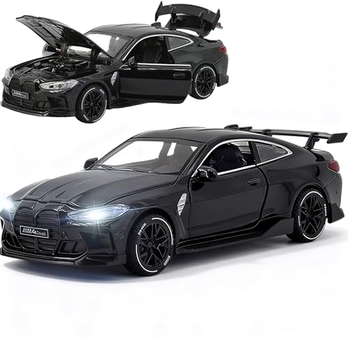 ERBADIHAGO Toy Cars Compatible for M4M Performance Parts 132 Metal Model Car Pull Back Car Toys with Light and Sound Toys Car Collectible Model for Children Age 3 Year Old Black - Image 1