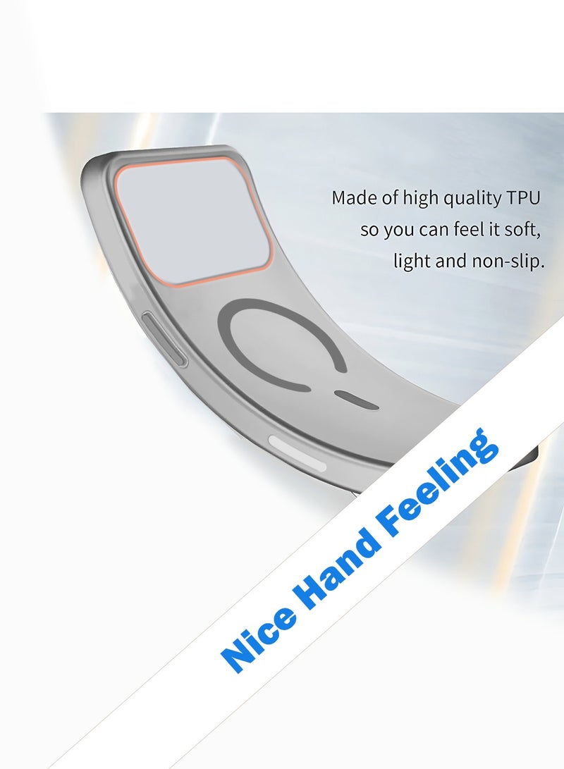 سيندي غطاء حالة أنيق رمادي لسلسلة Syndee من آبل آيفون 17 برو 5G 2025 مع ماغساف ماغنتي لشحن مغناطيسي وحواف كاميرا مرتفعة - Image 3