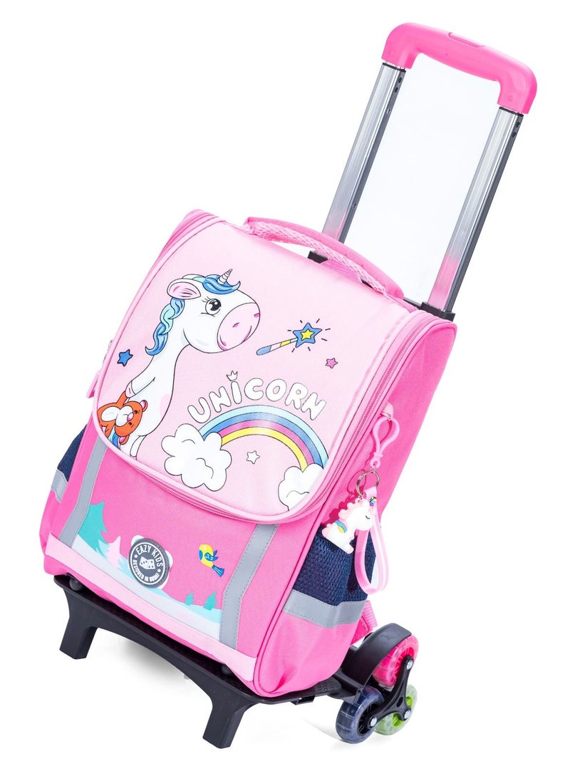 Eazy Kids Eazy Kids School Bag Unicorn wt Trolley - Princess Pink  - Image 1