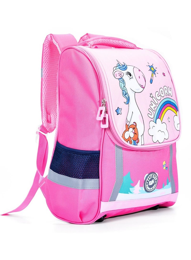 Eazy Kids School Bag Unicorn wt Trolley - Princess Pink