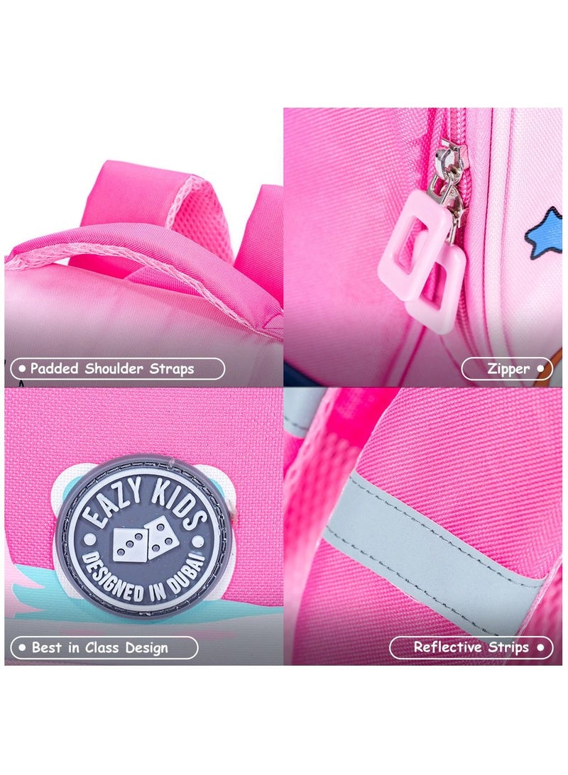 Eazy Kids School Bag Unicorn wt Trolley - Princess Pink