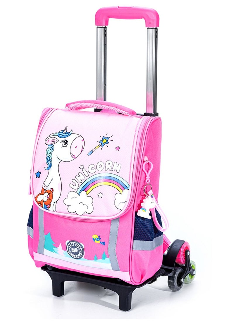 Eazy Kids Eazy Kids School Bag Unicorn wt Trolley - Princess Pink  - Image 2