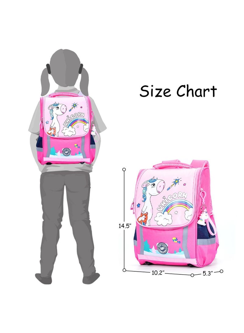Eazy Kids School Bag Unicorn wt Trolley - Princess Pink