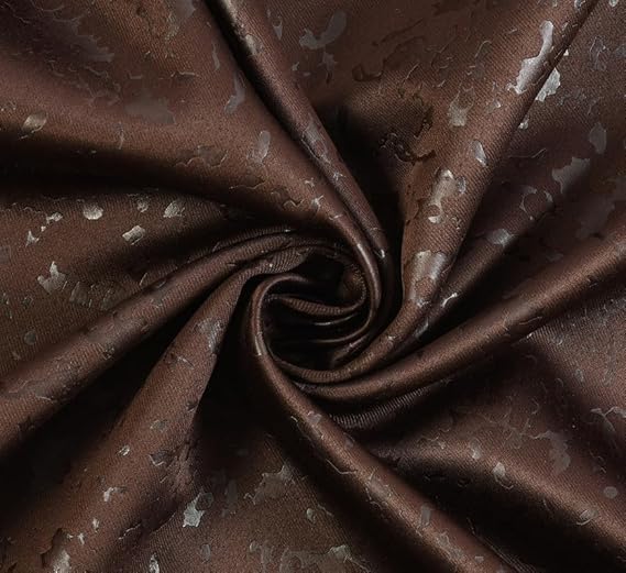 ATHS Heavy Quality Texture Design Curtain Room Darkening Insulated Blackout Curtains Soft Thick Premium Fabric 1 Brown 4x8 Feet for Door  - Image 4